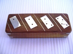 Manufacturers Exporters and Wholesale Suppliers of Wooden Game Domino Box With Brass Inlay Bijnor Uttar Pradesh